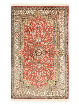 Kashmir Pure Silk Rug Oriental Brown/Beige (Silk, India)