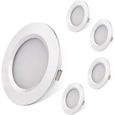 Super slanke LED-loftslamper DC12V 2W 200lm Fuld aluminium til autocamper, autocamper, sejlbåd, husbåd, naturligt hvidt 4000K (pakke med 4)