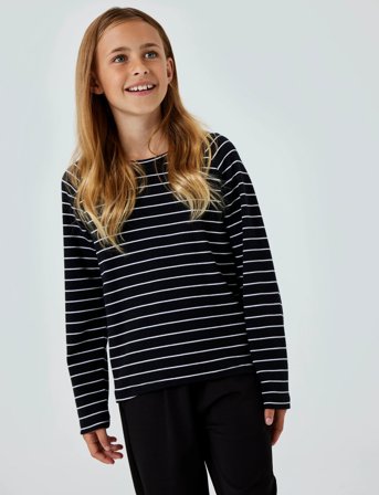 name it Nkfnannie Ls Top - Black - 122-128