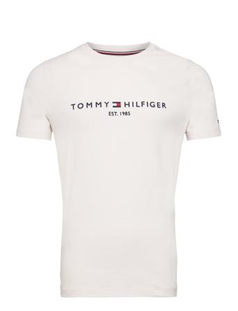 Tommy Logo Tee T-shirts Short-sleeved Hvit Tommy Hilfiger*Betinget Tilbud