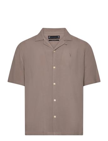 Venice Ss Shirt Tops Shirts Short-sleeved Brown AllSaints