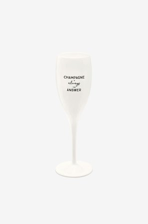 Koziol - Champagneglas Med Print 6-pak CHEERS 100ml - Hvid - Vinglas - Fra Homeroom
