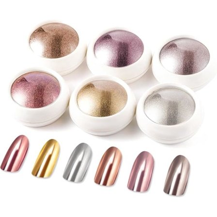 Rose Gold Chrome Neglepudder - Holo Negle Chrome Pulver Skinnende Negleglitter Chrome Pulver med Magisk Spejleffekt