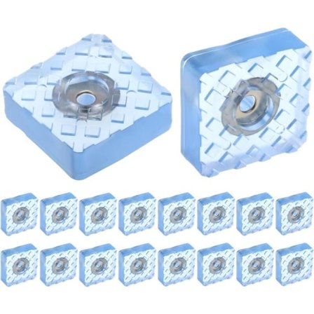 16 stk. 30x30x10mm Skrue-på Gummi Fødder, Anti-Skrid Puder til Møbler & Gulve - Transparent