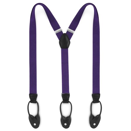 Wąskie purpurowe szelki na guziki dla mężczyzn - Szelki na guziki