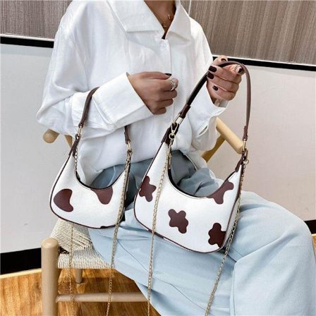 Fransk ko-väska handväska, liten väska, liten axelremsväska