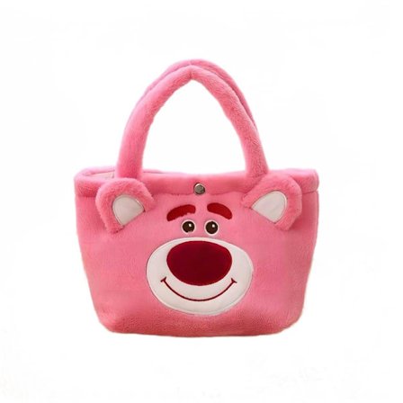 Plysj Crossbody Bag med justerbar snor, Puffy Wallet Skulder Bag Myntpung Tilbehør Jenter Barn Bursdagsgaver(jordbær)