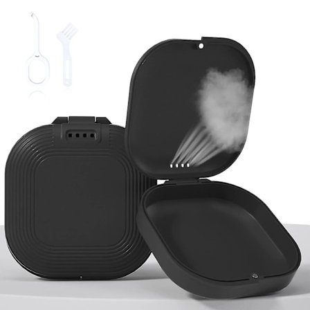 Förvaringsask med ventilationshål, smal aligner-ask, kompatibel med Invisalign, munskyddsfodral
