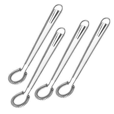 Äggvisp i rostfritt stål, silikon mini visp mixer, handhållen såsvisp