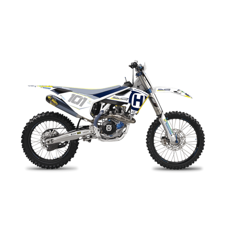 Kit de Adhesivos Blackbird Replica Maddii Racing 2018 Blanco-Amarillo-Azul - Husqvarna FC 350 2016-2018