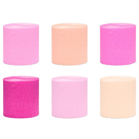 Kräppapper Rosa/Persika/Aprikos 6-pack