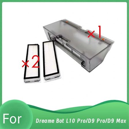 Pölysäiliö 2 HEPA-suodatinosalla Dreame Bot L10 Pro/D9 Pro/D9 Max -robotti-imureille