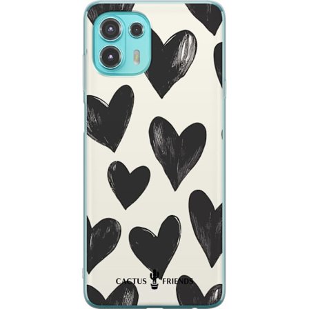 Kompatibelt Mobildeksel til Motorola Motorola Edge 20 Lite Cactus and Friends - Bold Black Love Pattern