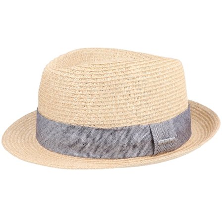 Stetson - Beige Straw Hut - Trilby Toyo Beige Straw Hat @ Hatstore