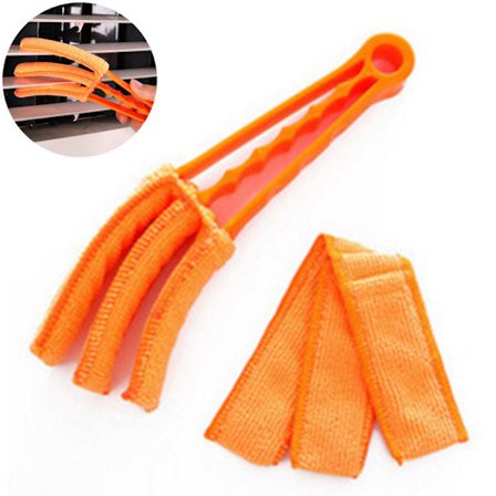 Fjernelse vaskbar med mikrofiber blind rengøringsmiddel blind støvbørste til persienner aircondition bil ventilation aircondition & mere, orange