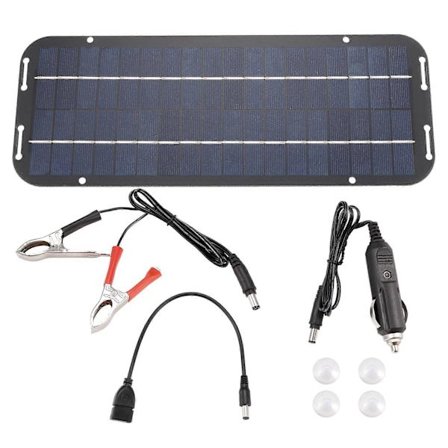 12V 60W Solpaneler Laddare Bil Motorcykel Kick Scooter Portabel Solpanel Billaddare Batteri Ef