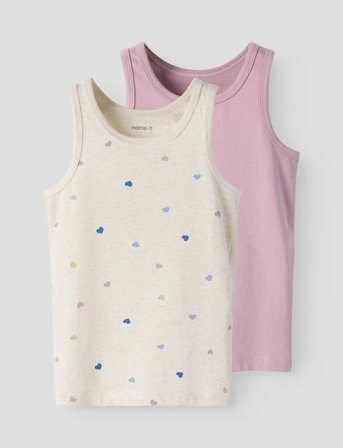name it Nmftank Top 2P Peyote Hearts Noos - Cream - 110