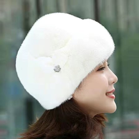 Vinter varm lue myk fluffy faux pels lue mote caps lue lue