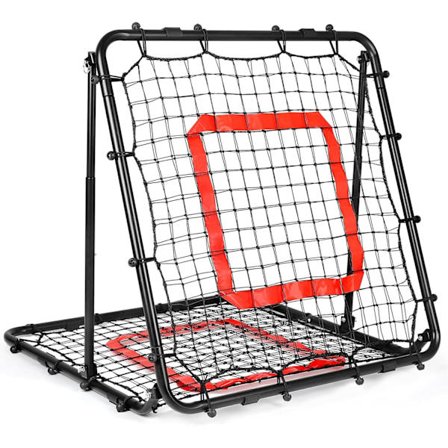 Fodbold Rebound Net, 85*85cm Dobbeltsidet, Justerbar Vinkel, Bedste Træning til Varieret Spil i Haven eller Parken