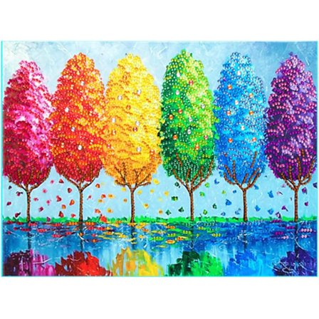 Timanttimaalaussetti, 5D DIY erikoismuotoiset timantit, neljän vuodenajan puu