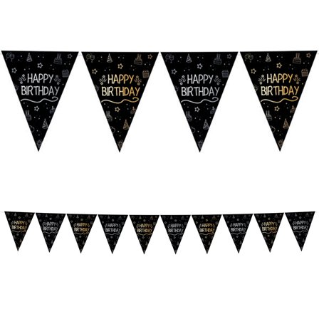 Lippuviirinauha Happy Birthday Musta