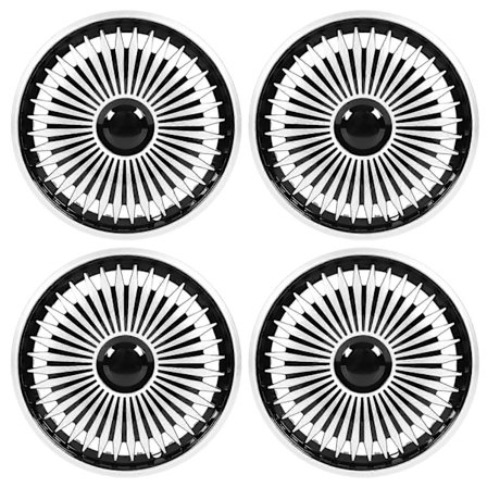 4 st Hjulkapslar Silver Universal 15 tum Hjulsidor Navkapslar för Fiat 500 och de flesta bilar