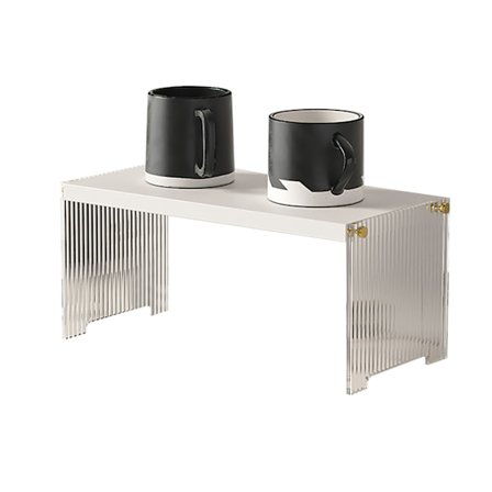 Kaffekop opbevaringshylde stabil støtte stor kapacitet bordpladearrangør til stue soveværelse hvid 1 niveau