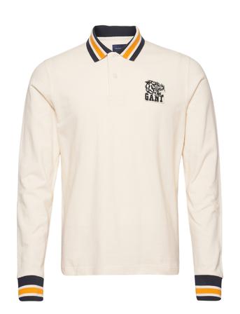 D2. Tiger Badge Pique Ls Rugger Cream GANT