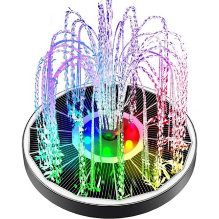 Solcellsdriven fontän 3.5W Glaspanel Fontän med Batteri & Fästen för Trädgård/Damm/Uteplats_OF