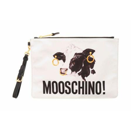 Moschino, Nylon Clutch Biały, Kobieta, Rozmiar: ONE Size