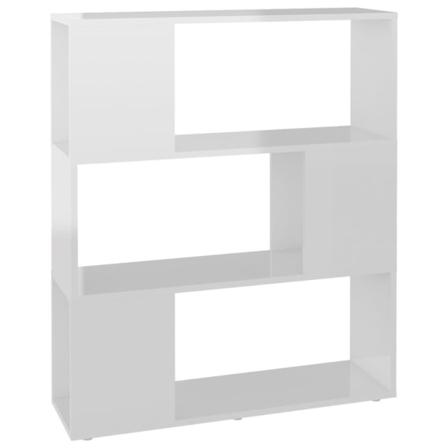 Vidaxl Bokhylla/rumsavdelare Vit Högglans 80x24x94 Cm Konstruera Vit
