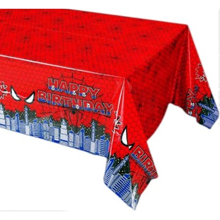 Spiderman Partyduk för Pojkar, 130*220cm Röd Superhjälte Partyduk, Plast Marvel Avengers Spiderman Bordsskydd Fest