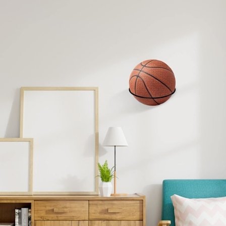 1 stk. fodboldholder til væg, boldholder til fodboldopbevaring, fodboldstativ, boldvægopbevaring, display, boldopbevaring, metal, boldholder, stativ