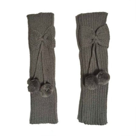 Sommerfuglknute sokketrekk Strikket ullstøveltrekk GRÅ