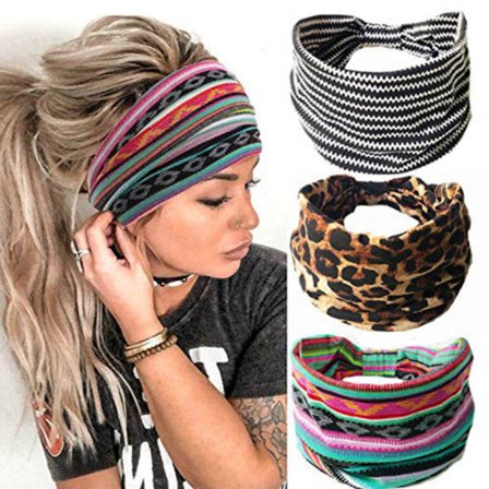 3 stk. Boho Pandebånd Yoga Leopard Print til Kvinder og Piger