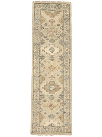 Handgeknoopt Usak Indiaas Vloerkleed 75X248 Wol Oranje/Bruin Klein