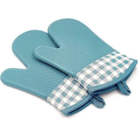 Køkkenhandsker Ovn Handsker Skridsikker Varmebestandig Mikrobølgeovn Handsker Silikon Bomuld 300c Resistent