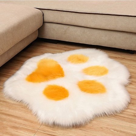 Plys tæppe Plys trædepude GUL 45X45CM