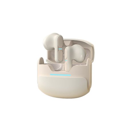 Universella trådlösa stereo LED-hörlurar spellägesfunktion Bluetooth beige