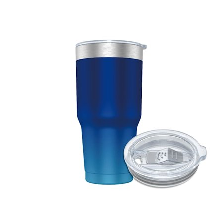 Blå Degradado - 900 ml Kaffe- og te-termokrus (10 farver) til at bære i hånden eller i bilen - Termokrus i rustfrit stål med låg, rustfrit stål