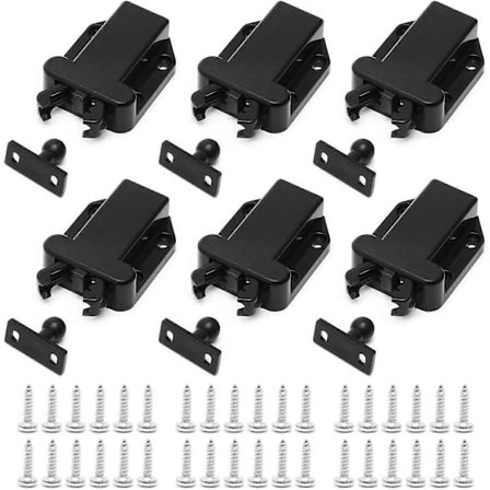 Tryklås med skruer, tryklås med selvlukkende skabsfunktion, tryklås med trykåbning til skabe og skuffer