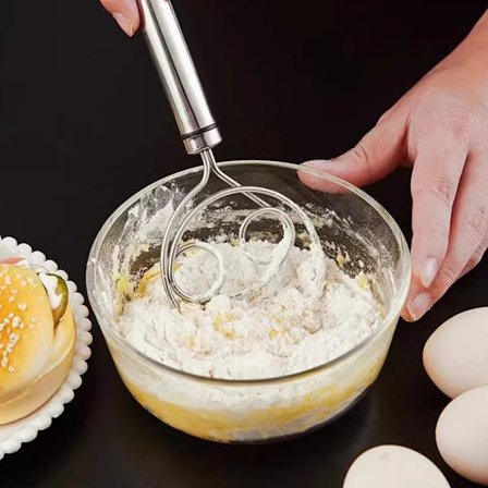 2 stk. Dejmixer, håndholdt brødriser i rustfrit stål, hurtigt blandingsværktøj med dobbelt hul til madlavning, omrøring, æg piskning, køkkenredskab 