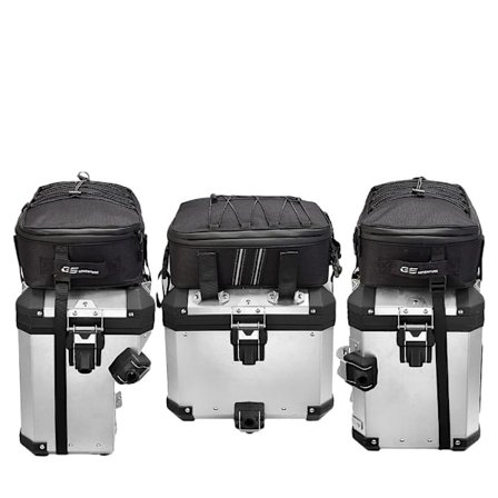 BMW R1200GS LC toppbox, verktygslåda kompatibilitet, integrering av sadelväskor, tre påsar