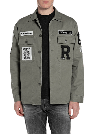 Replay Overshirt with Patch & Logo Jackor Herr Grön L