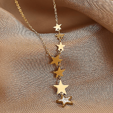 925 Sterling Silver Star Halsband, Rodiumpläterat, Tonårsflickor och Mamma Gåvor, 14K Guldpläterad Cubic Zirconia (CZ) Star Y Halsband för Kvinnor, 