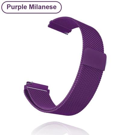 Nya 18 mm 20 mm 22 mm remmar för Garmin Venu 2S Armband Vivoactive 3 4S 4 Forerunner 245 645 Galaxy Watch 4 Classic 42 46 mm Purple Metal 20mm