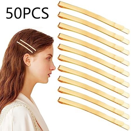 50 stk. hårnåle, 3,34 tommer metal hårklemmer hårnåle hårnåle håraccessories til kvinder tykt langt opsat frisure-guld