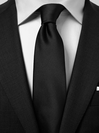John Henric Men's Black Tie Plain Size 8