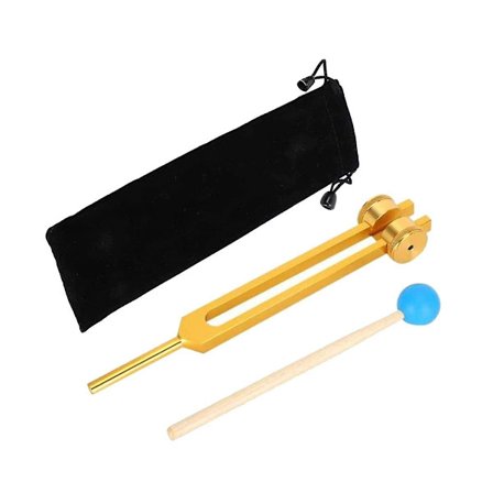 Stemmegafler i aluminiumlegering, 111 Hz stemmegaffel med hammere til test af nervesystemet og lydhealing