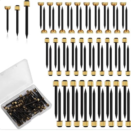 75 stk. bilderamme, kobberhode-spiker, runde hodespiker, svart